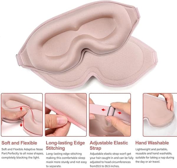 3D sovemaske – ergonomisk og vippevenlig | Nul øjentryk for dyb REST