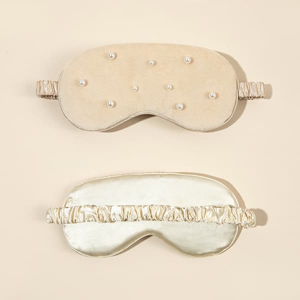 INF Pearl Plush Sleep Mask - Bloker lys for en afslappende søvn Guld