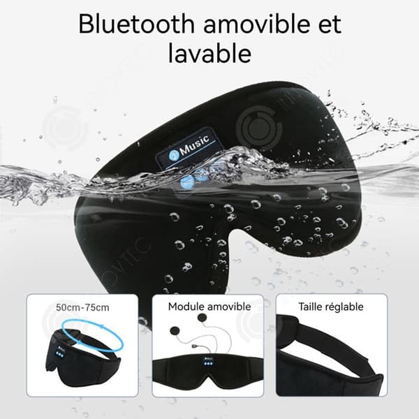 INN Nattmask 200mAh 10 timmars autonomi musikalisk 3D trådlös bluetooth sömnblockerande vid middagstid minnesskum