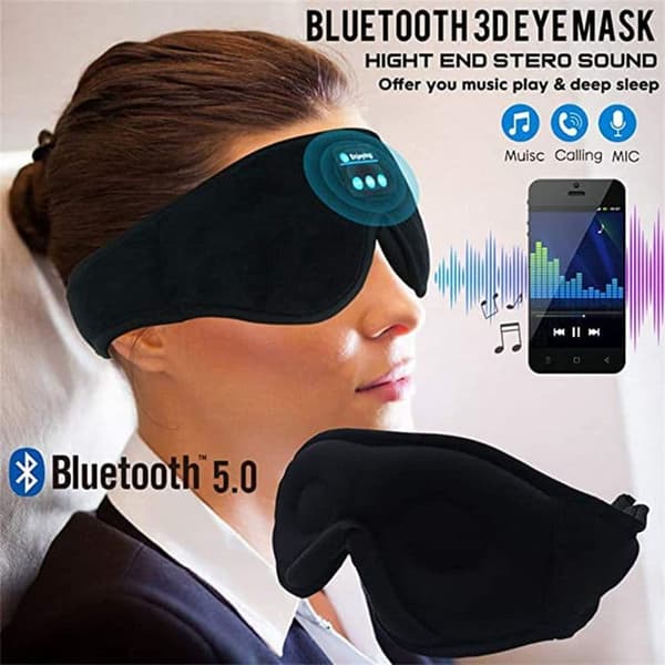 Lollanda Sleep Headphones – Bluetooth Høretelefoner i Pandebånd & Øjenmaske, Trådløs Stereomusik til Søvn og Afslapning