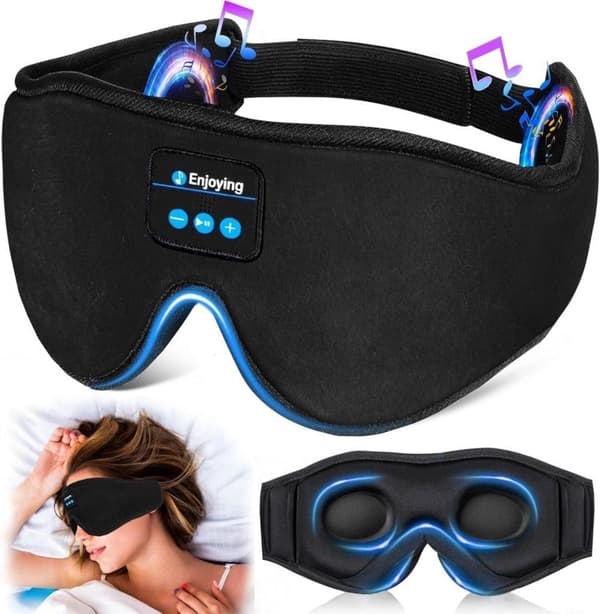 Lollanda Sleep Headphones – Bluetooth Høretelefoner i Pandebånd & Øjenmaske, Trådløs Stereomusik til Søvn og Afslapning