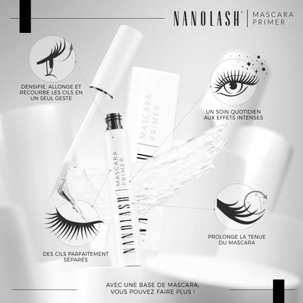 Nanolash Eyelash Primer 10 ml - ökar volymen på ögonfransbasen, transparent mascarabas