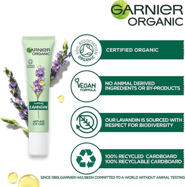 Garnier Organic Anti Age EyeCare Vegan Formula 15ml Rejuvenating