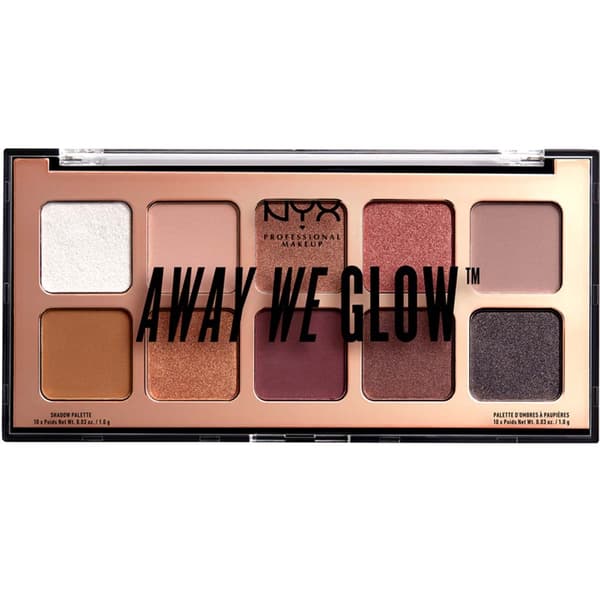 NYX Professional Makeup, Away We Glow Shadow Palette, 10 g