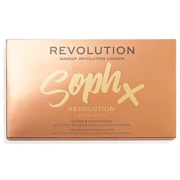 Makeup Revolution Soph X Extra Spice 18 färger Ögonskuggspalett med spegel, ögonskugga