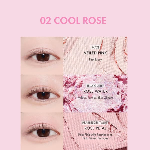 AMUSE Eye Color Palette 02 Cool Rose 0,6gx9 - Luomiväripaletti