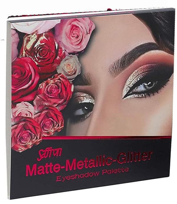 Saffron Matte-Metallic-Glitter Pearl Eyeshadow Palette