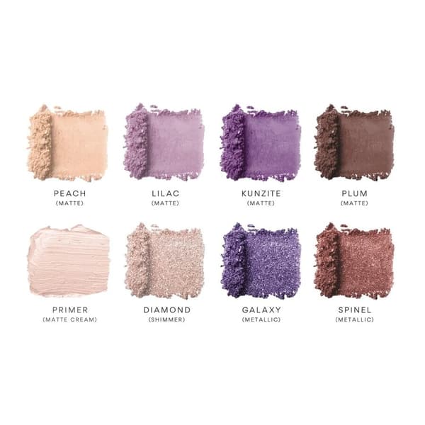SWATI Cosmetics AMETHYST EYE SHADOWS + PRESSED PIGMENTS PALETTE, AMETHYST