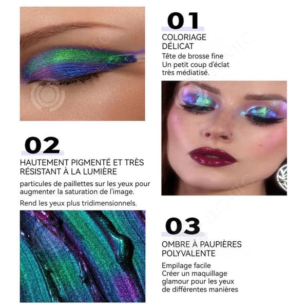 INN Glitter Eyeshadow Chameleon Liquid Eyeshadow Metallic Shimmer Långvariga flytande ögonskuggor för kvinnor