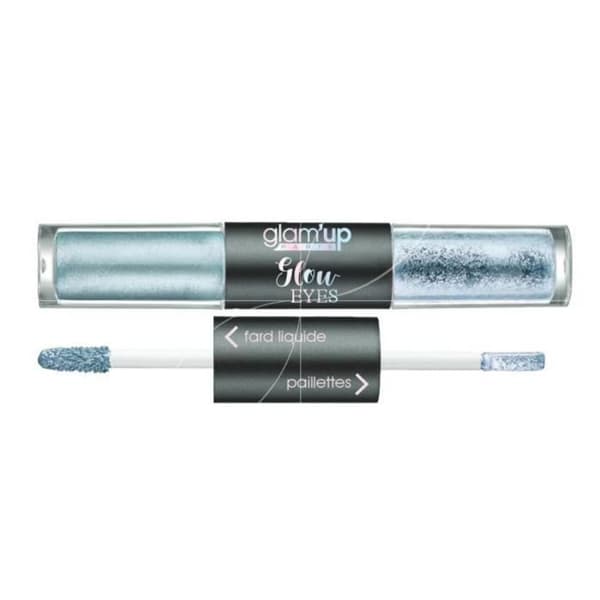 Glam'up flytande ögonskugga + glitter duo nr 2 Blå metallic