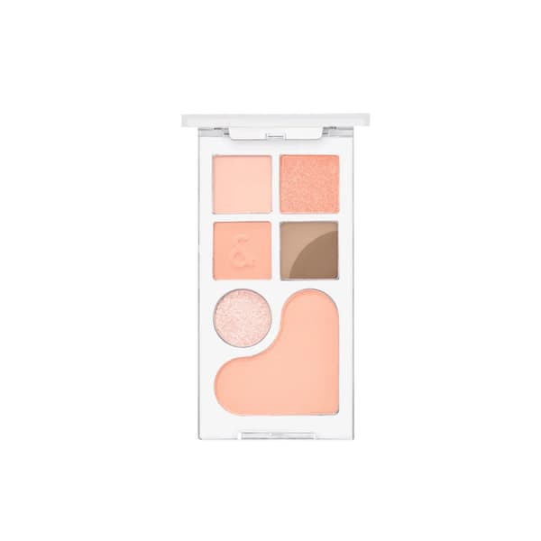 rom&nd Bare Layer Palette 01 Apricot Mood 14g - persikanvärinen luomiväripaletti poskipunalla