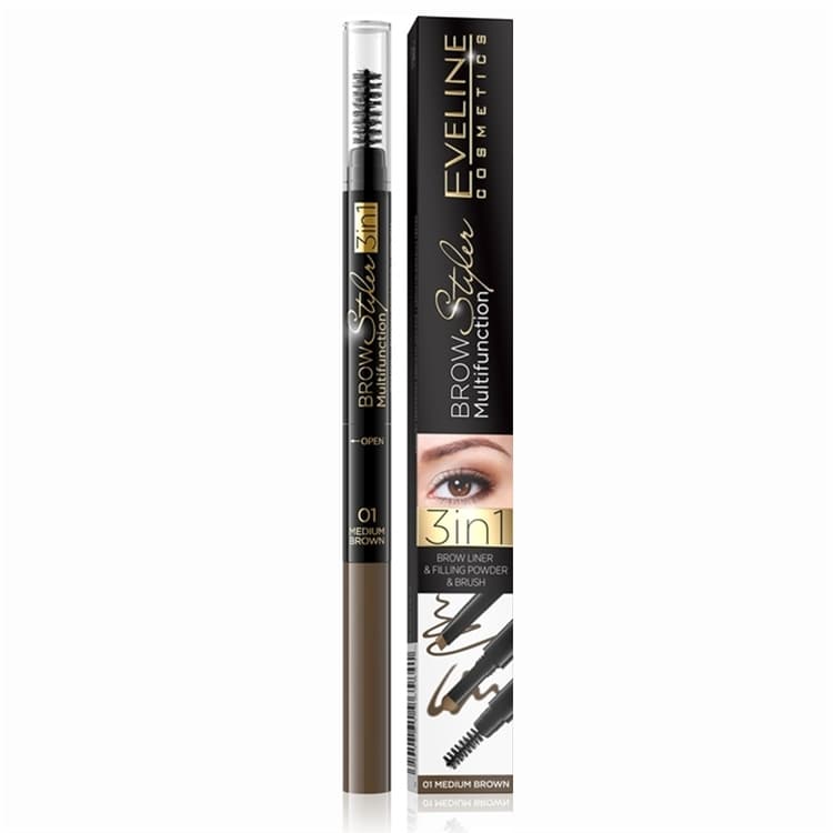 Eveline Brow Styler 3in1 Multifunction 01 Medium Brown