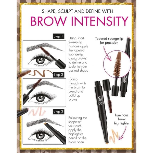 Sleek Brow Intensity Brow Gel and Highlighter - Medium 216