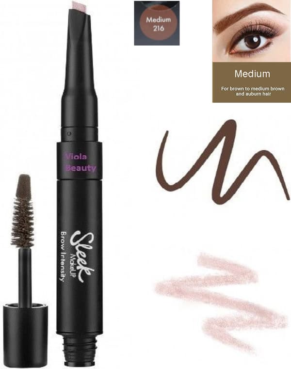 Sleek Brow Intensity Brow Gel and Highlighter - Medium 216