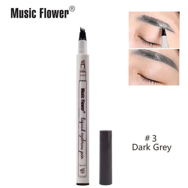 Music Flower - ögonbrynspenna, 3 färger, microblading, tatueringspenna, naturlig nyans, långvarig, [5797645]
