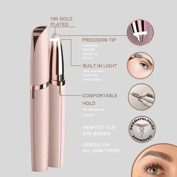 Flawless Brows 18K guldpläterad elektrisk ögonbrynshyvel - MAVURA