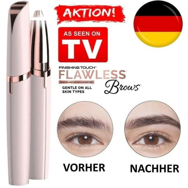 Flawless Brows 18K guldpläterad elektrisk ögonbrynshyvel - MAVURA