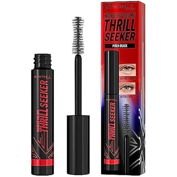 Mascara - Rimmel London - Wonder'Volume Thrill Seeker - Svart - Inga klumpar - Lätt - Går inte