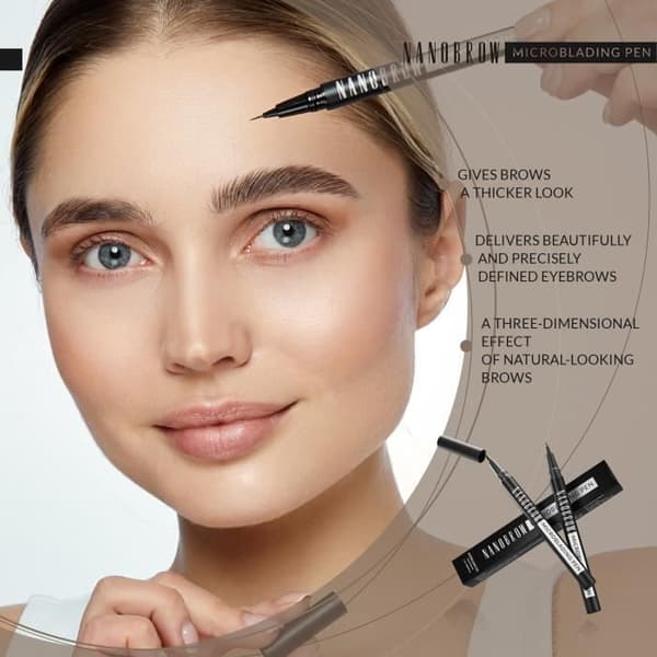 Microblading Nanobrow Warm Brown Eyebrow Pencil - ögonbrynspenna, microblading effekt, accentuerar, förtätar och fyller ut ögonbrynen