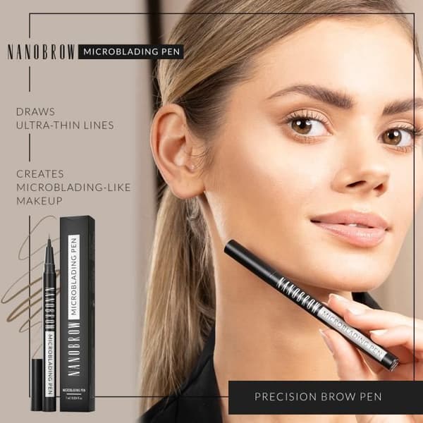 Microblading Nanobrow Warm Brown Eyebrow Pencil - ögonbrynspenna, microblading effekt, accentuerar, förtätar och fyller ut ögonbrynen