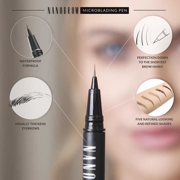 Microblading Nanobrow Warm Blonde Eyebrow Pencil - ögonbrynspenna, microblading effekt, accentuerar, förtätar och fyller ut ögonbrynen
