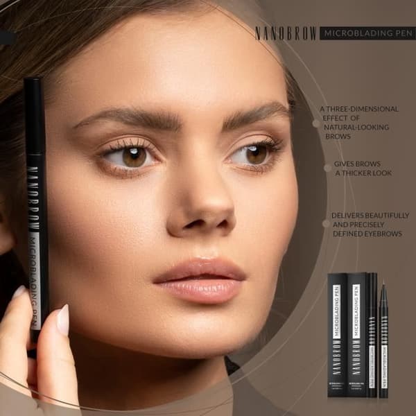 Microblading Nanobrow Warm Blonde Eyebrow Pencil - ögonbrynspenna, microblading effekt, accentuerar, förtätar och fyller ut ögonbrynen