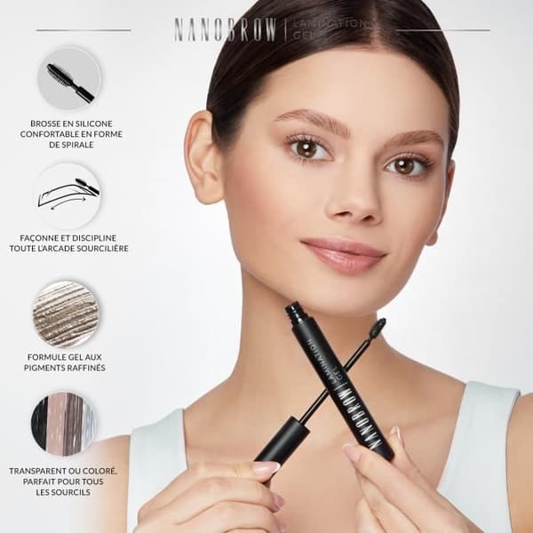 Nanobrow Lamination Gel Black - tonad ögonbrynsgel, exakt stylade och fyllda ögonbryn