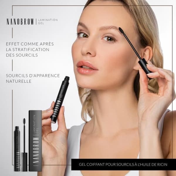 Nanobrow Lamination Gel Black - tonad ögonbrynsgel, exakt stylade och fyllda ögonbryn