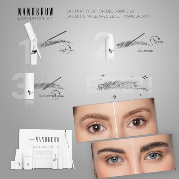 Nanobrow Lamination Kit för ögonbryn - professionell ögonbrynsstyling hemma, DIY-lamineringssats