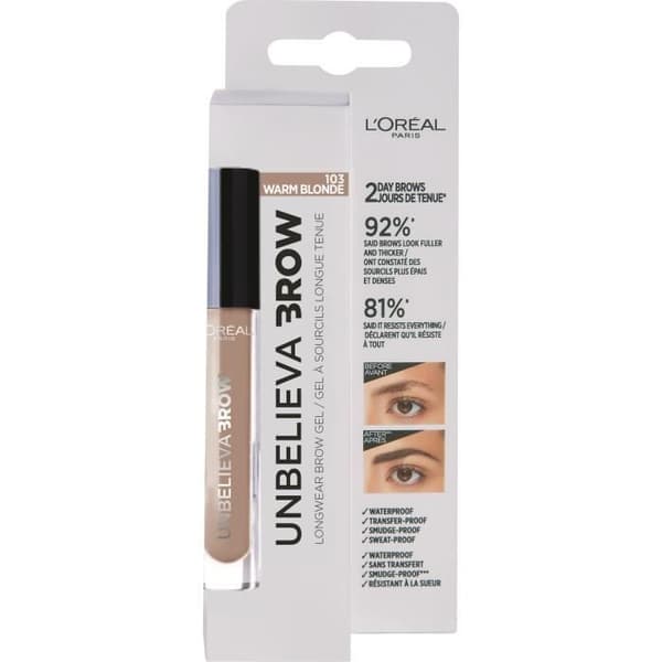 L'OREAL Unbelievable Brow 103 Warm Blonde Eyebrow Gel