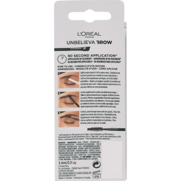 L'Oréal Paris Unbelievabrow Eyebrow Gel 109 ebenholts