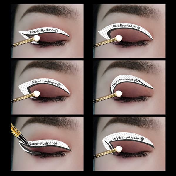 INF Ammattimainen eyeliner stencil luomiväri leima pads meikkityökalu