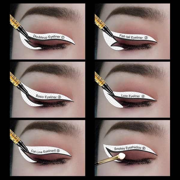 INF Ammattimainen eyeliner stencil luomiväri leima pads meikkityökalu
