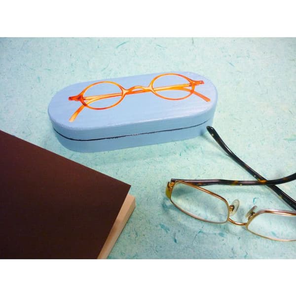 Glasögonetuie - Ej specificerat - 18x7,5x3,5 cm - Beige färg - Trä - Unisex