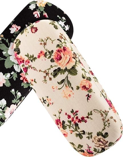 2 delar hårt skal glasögonfodral glasögon för kvinnor blommigt tyg Retro bärbar glasögonlåda för kvinnor flicka damer