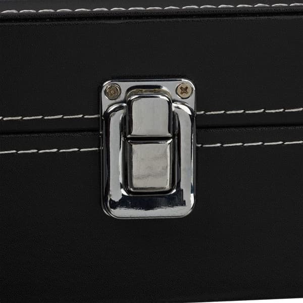 Relaxdays glasögonfodral för 8 par, solglasögonförvaring, 8,5 x 33,5 x 24,5 cm, läderbox, svart