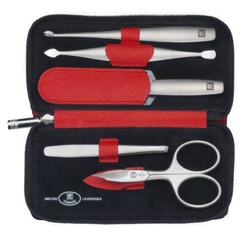 Zwilling - 97094-002-0 - Manikyr Twinox - Manikyrset - Nötkinn - Röd