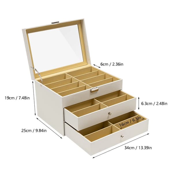 Solglasögonorganisatör med 24 fack, snygg design, hållbara material,24 Platser