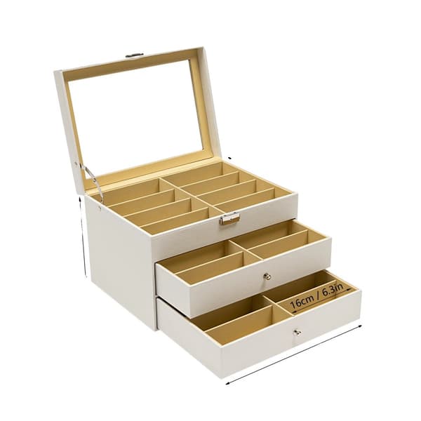 Solglasögonorganisatör med 24 fack, snygg design, hållbara material,24 Platser