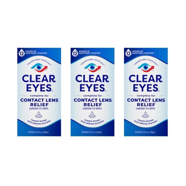 Ögondroppar - Clear Eyes - Kontaktlinslindring - L