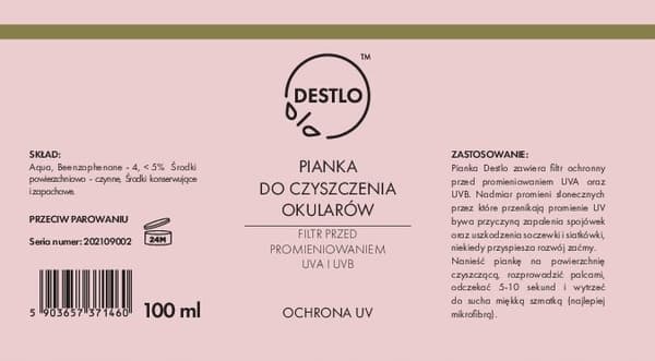 PUHDISTUSVAAHTO LASILASEILLE, MASKEILLE, SUOJALASEILLE, NÄYTTÖLASEILLE, UVA- JA UVB-SUODATTIMILLE 100ml