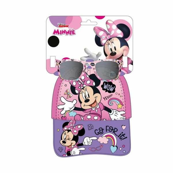 Sæt med kasket og solbriller Minnie Mouse 2 Dele Børns