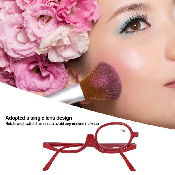 Förstoringsglasögon Sminkglasögon Enlins Roterbara Fashionabla ögonsminkglasögon för kvinnor Röda(+2,50 )