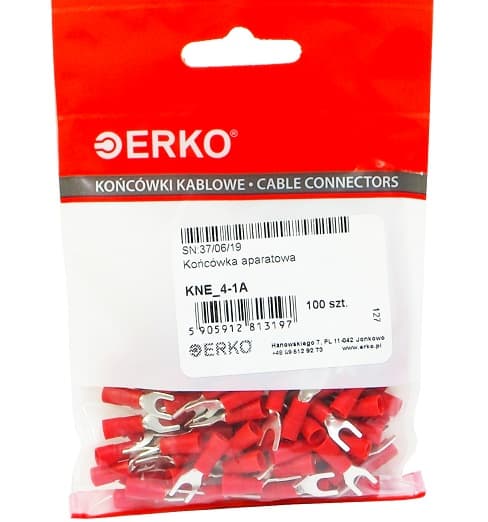 Isolerad gaffelspets KNE 1mm M4 100st ERKO