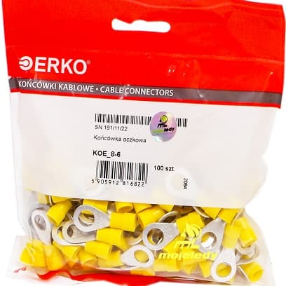 Isoleret øjeklemme KOE 6mm M8 100stk ERKO