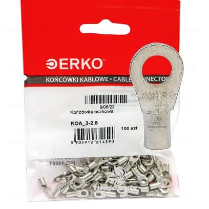 KOA CU øje 2,5mm M3 100stk ERKO