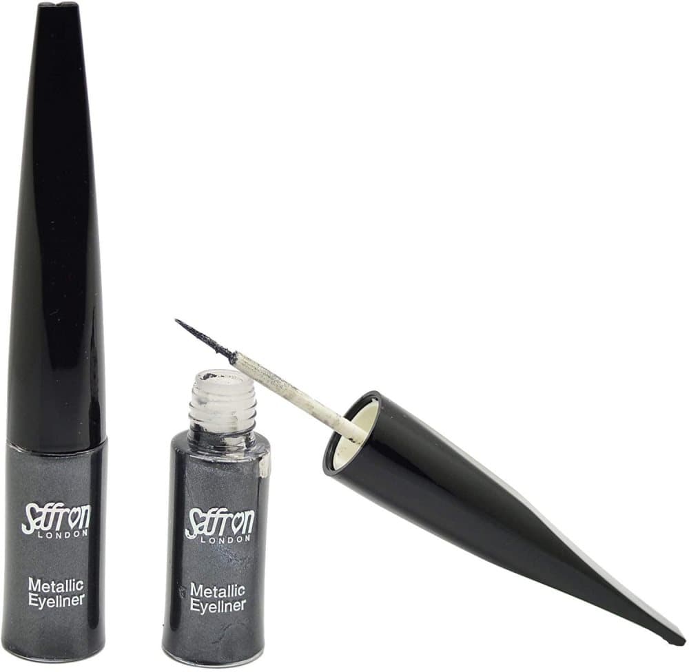 Saffron METALLIC Liquid Eyeliner - Metallic Charcoal Black
