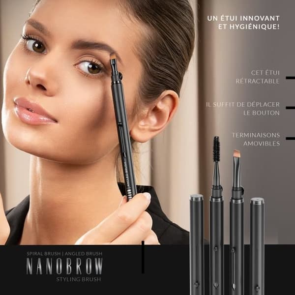 Nanobrow ögonbrynsborsteset - ögonbrynsmakeup, platt vinklad borste, ögonbrynsborste och sminkborste