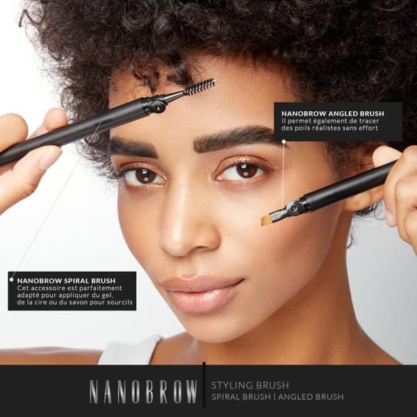 Nanobrow ögonbrynsborsteset - ögonbrynsmakeup, platt vinklad borste, ögonbrynsborste och sminkborste