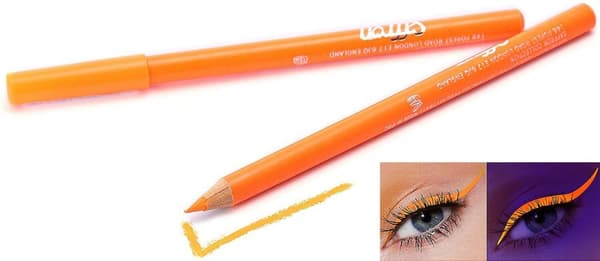 Saffron Bright Fluorescent NEON 2 in 1 Eyeliner & Lip Liner Pencil-Neon Orange